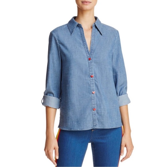 Alice & Olivia The Beatles “I Want To Hold Your Hand”Button Down Shirt - Picture 2 of 10